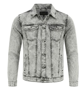 BRAVE SOUL  Marble Denim Herren Jeansjacke MJK-MARBLE-1
