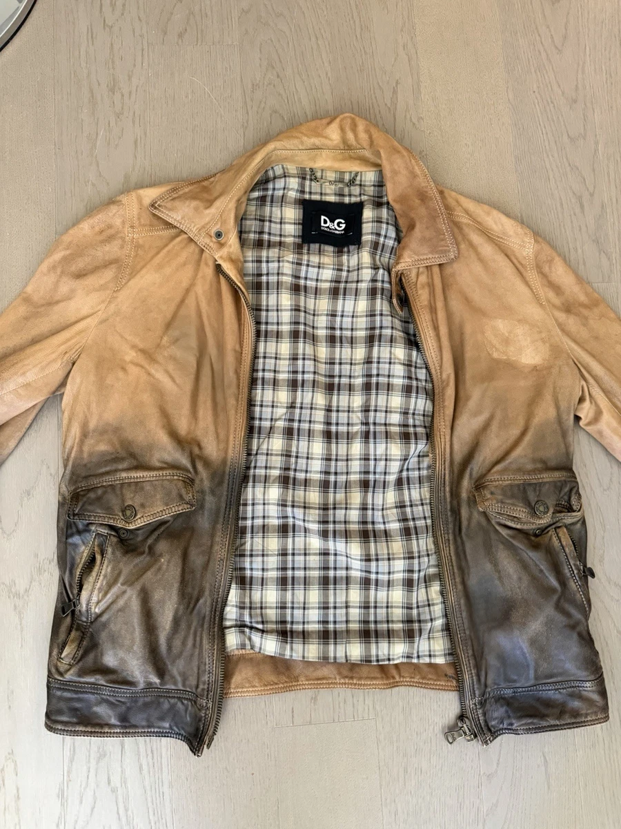 25+ Dolce&Gabbana Leather Outer Shell Brown Coats, Jackets & Vests