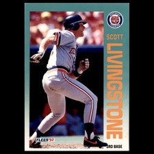 Scott Livingstone Rookie #141.0 1992 Fleer Detroit Tigers Baseball Card MLB. rookie card picture