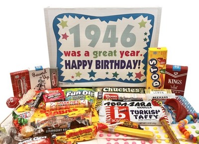 RETRO CANDY YUM ~ 1946 80th Birthday Gift Box of Nostalgic Retro Candy from C...
