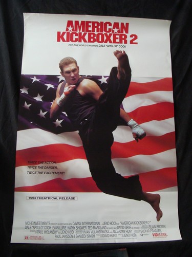 AMERICAN KICKBOXER 2 movie poster DALE APOLLO COOK original video store promo 19