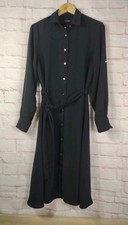 Ralph Lauren Black Label Fit-and-Flare Long Sleeve Shirtdress Black SZ 8 Career