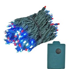 140 Light Led Chasing Christmas Mini Light Set Warm White Green Wire 46.5