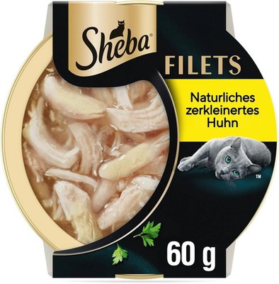 SHEBA Filets Adult Katzenfutter in Sauce Mit Huhn 16 X 60G Schale