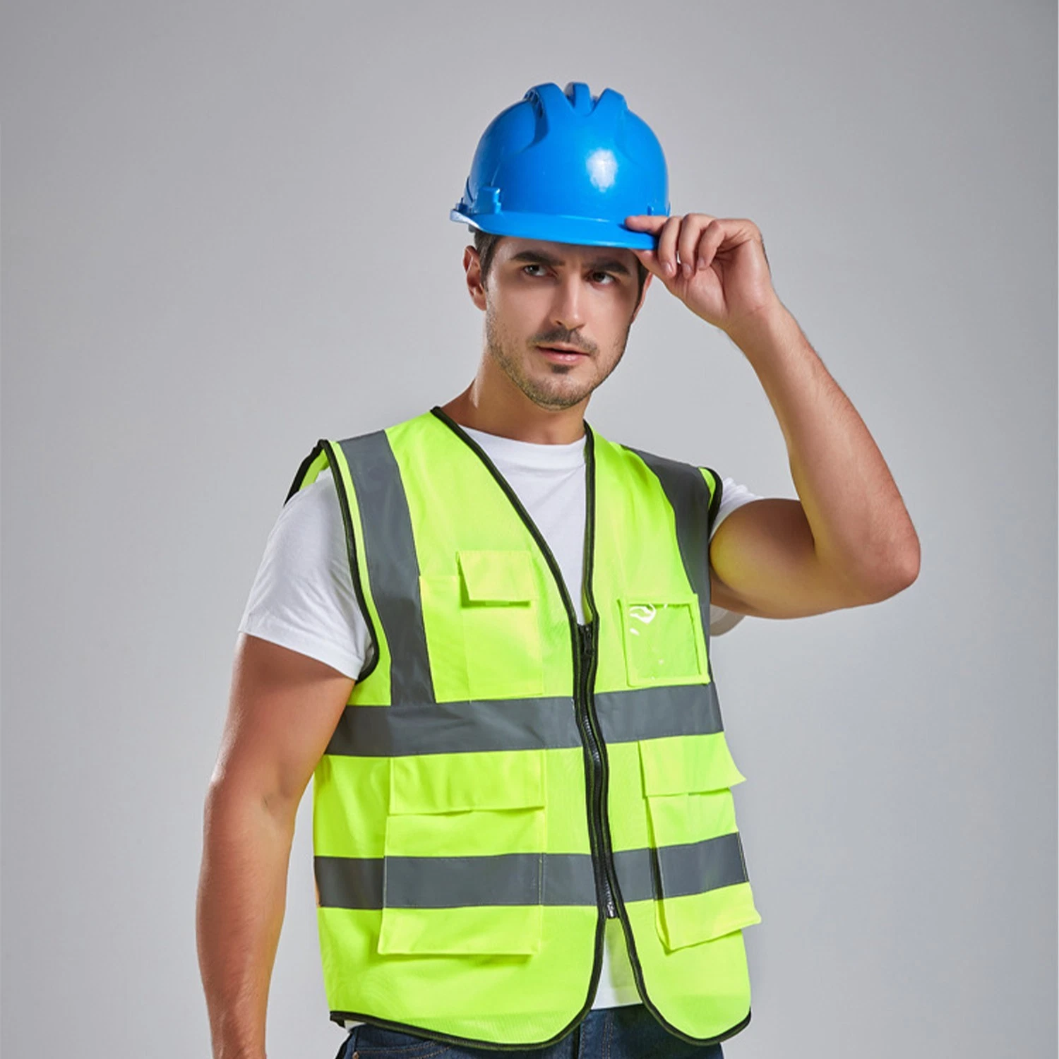Safety Work Vest High Visibility Security Reflective Vest With 5 Pockets XL US - product detail image 8