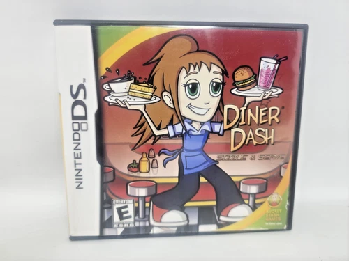 Diner Dash: Sizzle & Serve (Nintendo DS, 2007) With Manual
