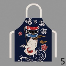 Tablier Sans Manches Fortune Cat En Mélange De Lin Imperméable Japonais Unisexe