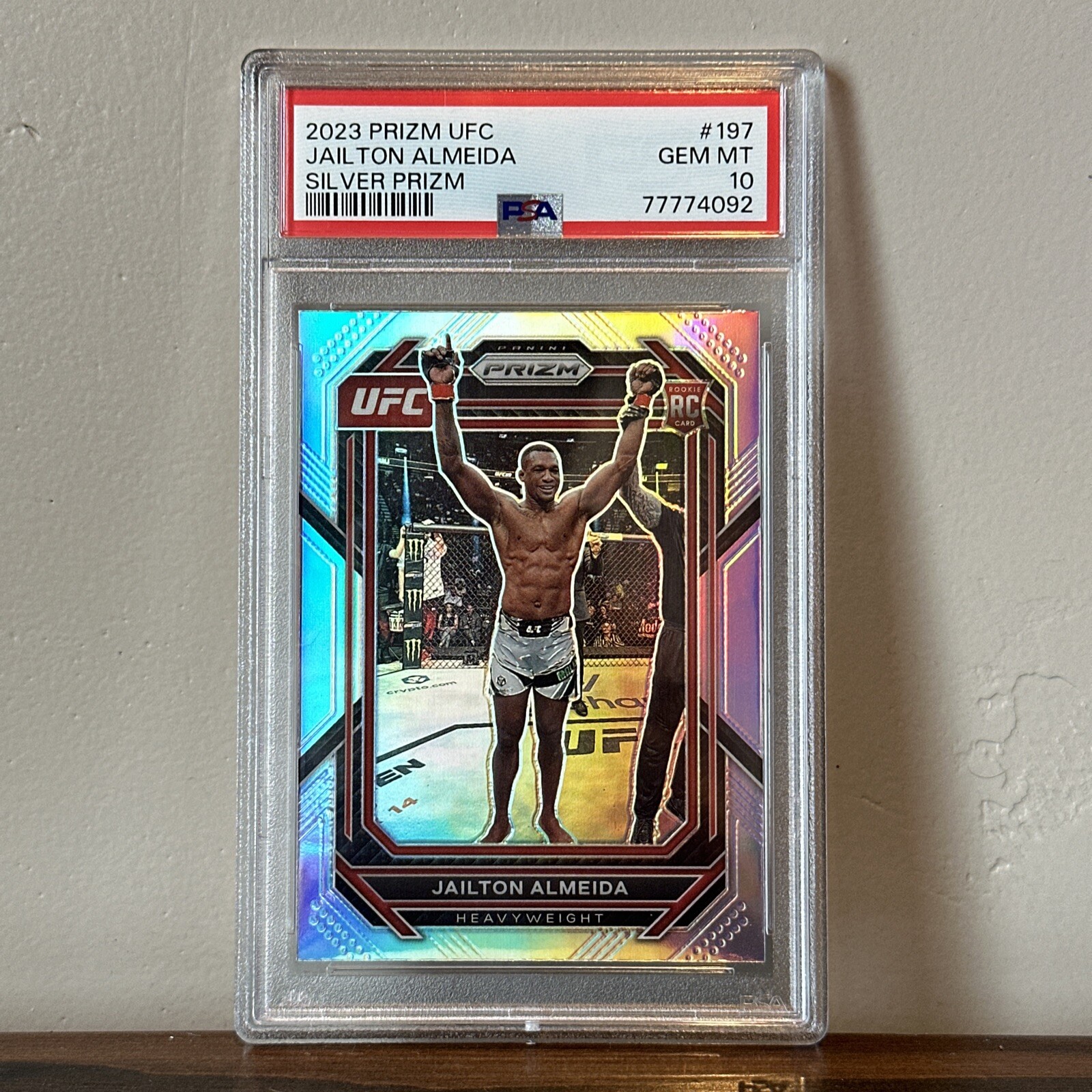 2023 Panini Prizm UFC Silver Prizm Jailton Almeida #197 PSA 10 GEM MT Rookie RC