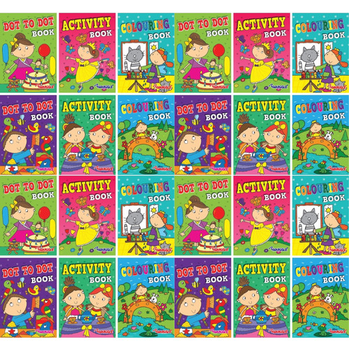 24 A6 Mini Colouring Books for Kids Party Bags, Gifts, Creative Fun Pack