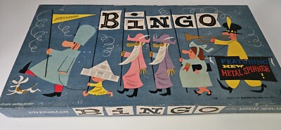 VINTAGE Pressman Toy Corp Bingo Spiel USA Metall Spinner