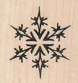 Large Snowflake 1 3/4 x 1 3/4" Rubber Stamp, Snowing Stamp, Sky Stamp