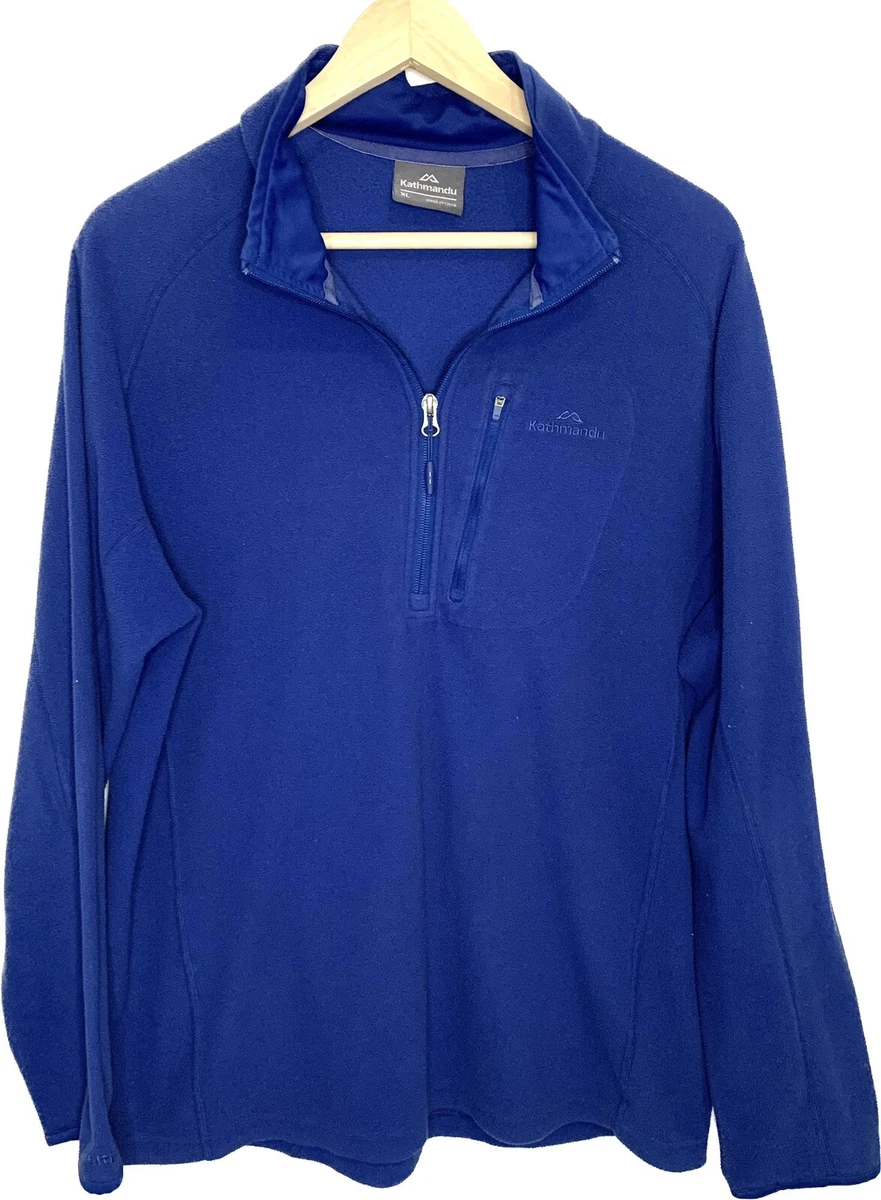 Kathmandu Mens Half Zip Up Blue Fleece Jumper Pullover Size XL