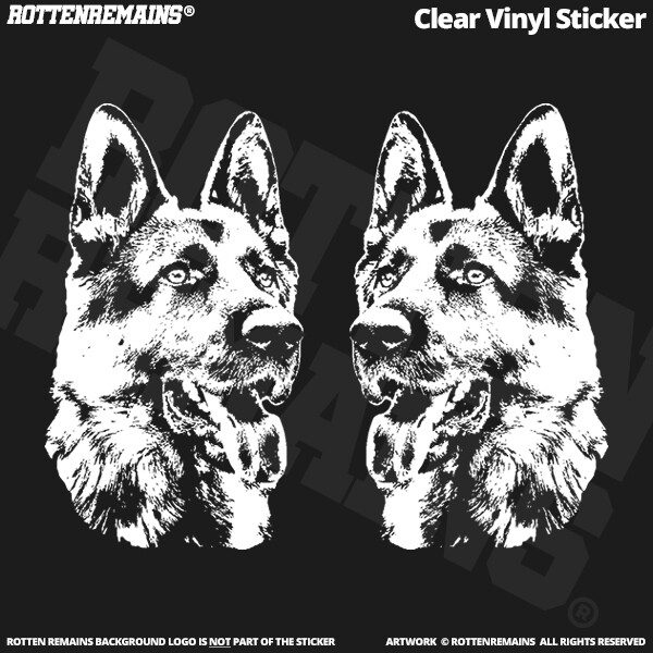 German Shepherd 5 X3 White Dog Decal Set K9 Dogs Gsd Vinyl Window