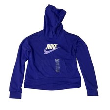 Nike Sportswear Club Sweatshirt Hoodie Girls Youth XL Graphic Swoosh Purple NEW