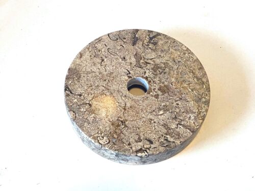 NEU ALTER LAGER: 4" Rund Fossil Marmor Lampensockel oder Stufenlampe Teil - Bild 2 von 3