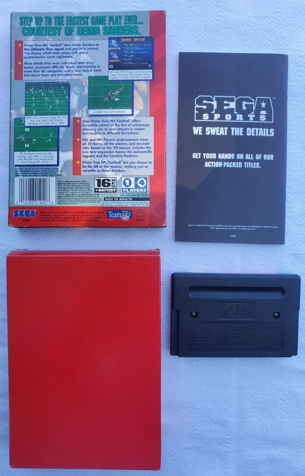 Винтажный лот из 4 видеоигр Sega Genesis LE Madden 94 в прайм-тайм NFL Montana Sanders - Изображение 4 из 4