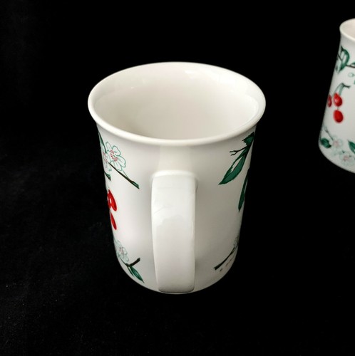 Set of 4 Otagiri Japan Cherry Coffee Mugs signed S. Beard Embossed Cherries - Picture 5 of 8