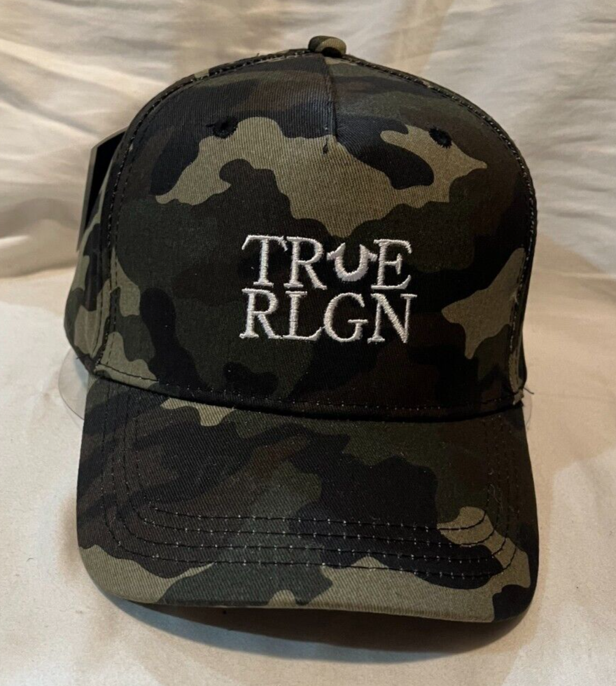 NEW True Religion Baseball Cap Green Camo OS Unisex SnapBack Hat