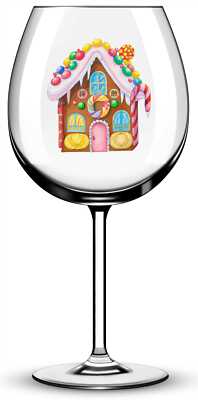 X12 Lebkuchen Weihnachten Haus Glas Vinyl Aufkleber Sticker Farbe sa308