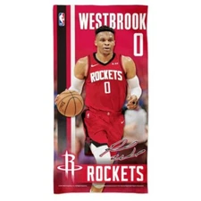 RUSSELL WESTBROOK #0 HOUSTON ROCKETS 30"X60" FIBER REACTIVE BEACH TOWEL NEW 