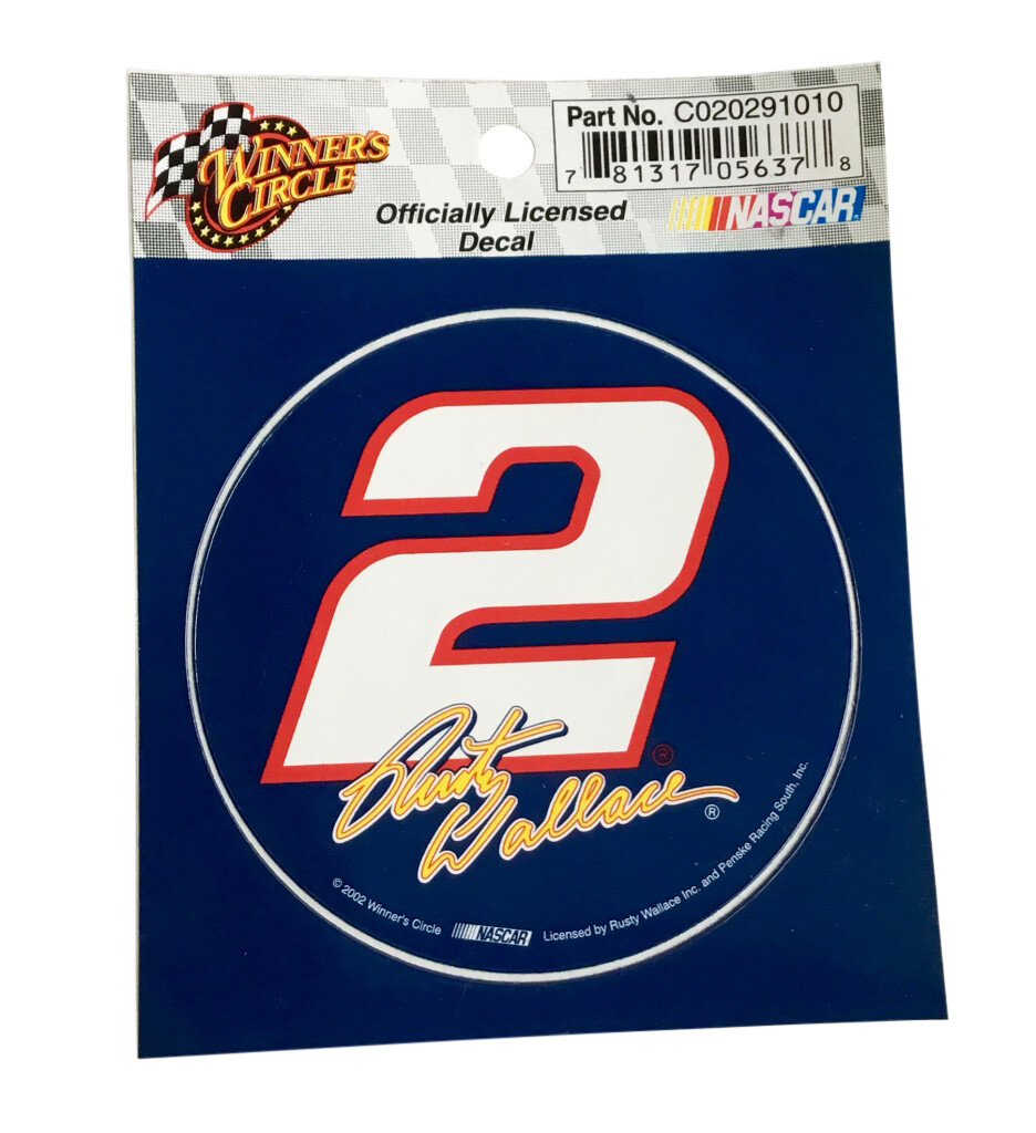 Rusty Wallace #2 NASCAR 3 Inch Circular Decal Officially Licensed 2002