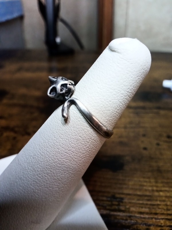 Sterling Silver 925 Overlapping Cat Ring Size 4.5