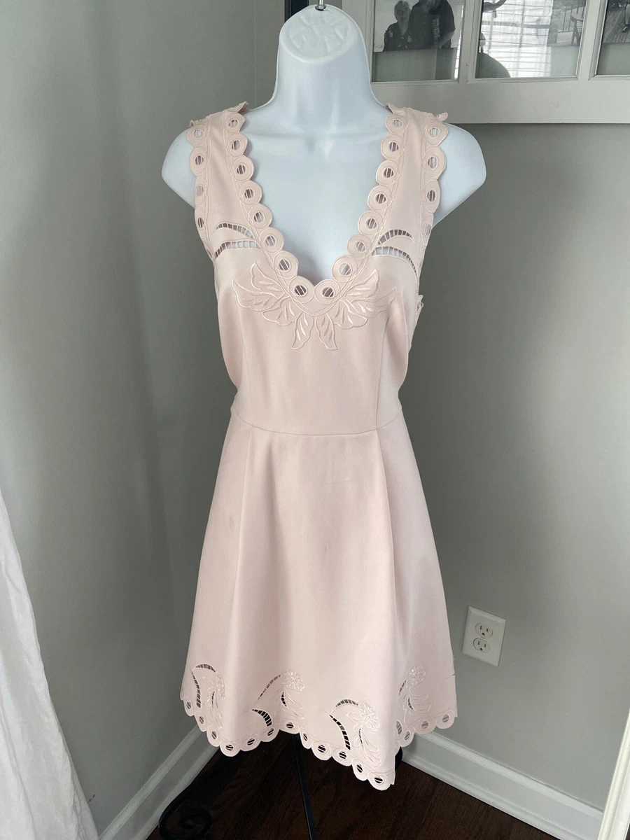 Ted baker v best sale neck embroidered skater dress