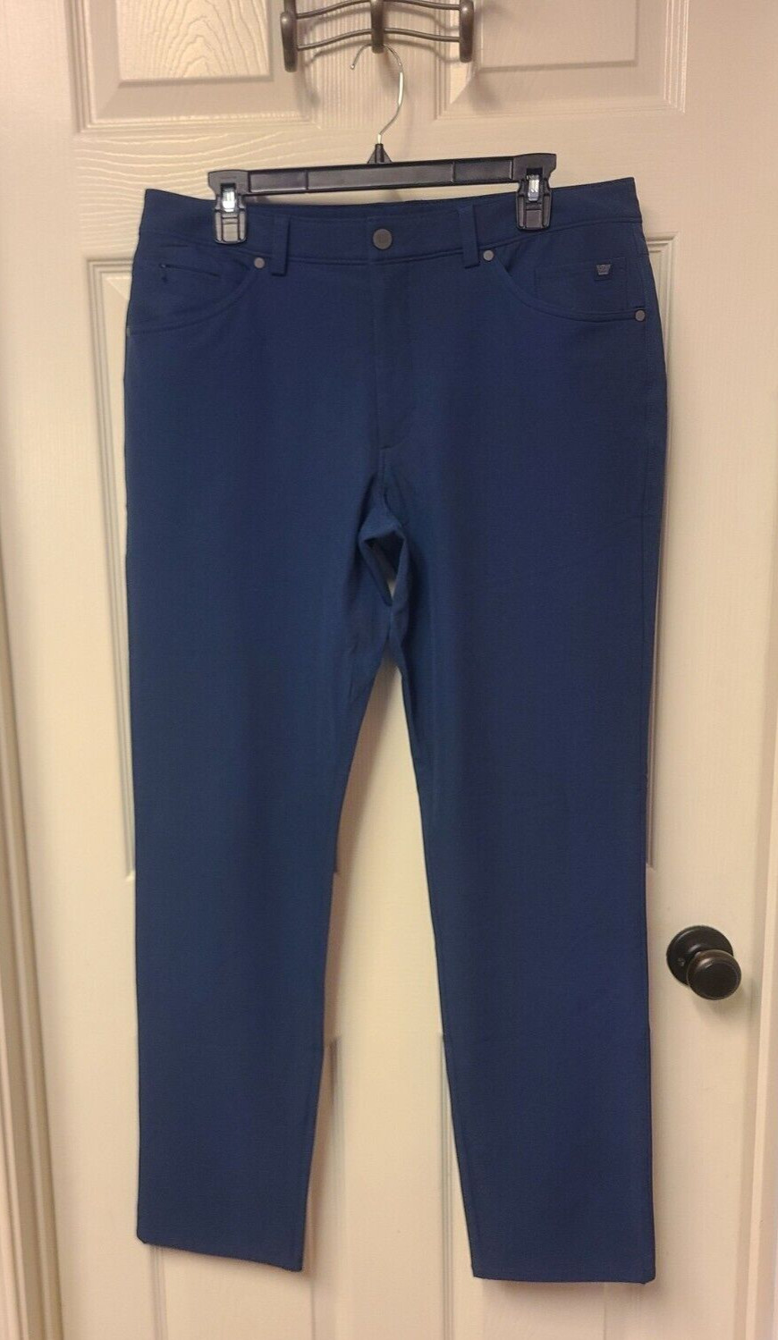 Mack Weldon Blue Radius Performance 5 Pocket Chino Pant Size 34x34 Golf Pant EUC