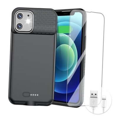  Battery Case for iPhone 12/12Pro, 7000mAh Ultra-Slim Battery Charging Black