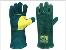 2 x pairs Premium Leather Safety Welders Welding Gardening Gardeners Gloves