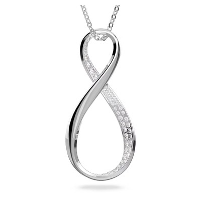 SWAR0VSKI Crystals Exist Necklace, White, Rhodium Plated