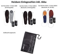 Therm-ic Heiz-Sohlen-Set; Einlegesohle inkl. Akku Pack