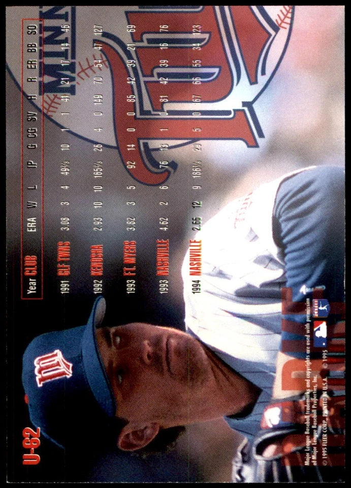 Brad Radke 1995 Fleer Update #U-62 Twins MLB READ FREE SHIPPING AutographDen - Image 2 of 2