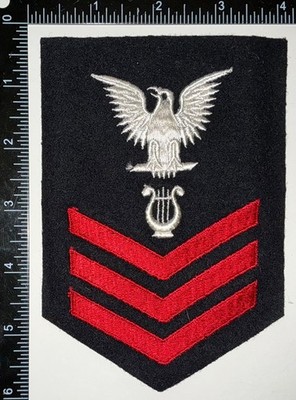 USN US Navy Band Musician Petty Officer 1st Class Rate Blue WOOL Patch