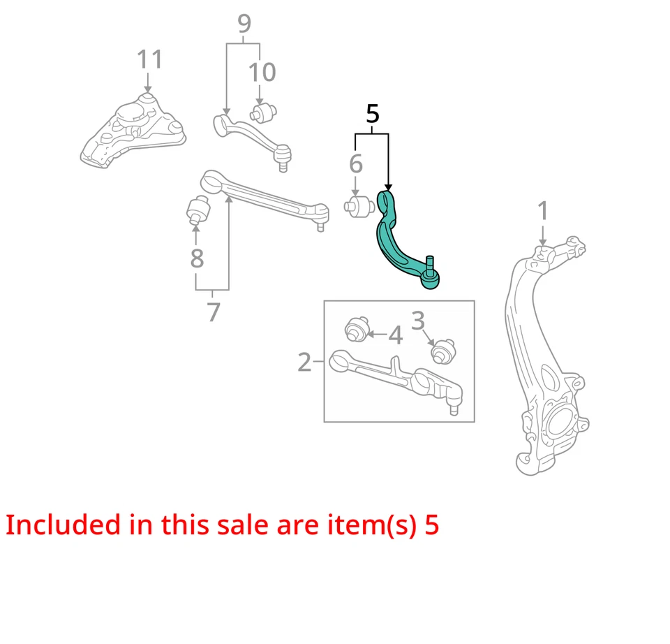 Brazo de control inferior delantero del conductor Audi A4 Quattro 2005-2009 OEM LZ3JV Foto 2 de 3