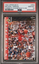 RARE💎1992-93 Upper Deck Michael Jordan #453 Two-Time Champion PSA 10 GEM