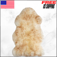 Genuine Australia Sheepskin Rug Natural Luxury Fluffy Fur Kids Mat Brown 2' X 3'