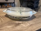 Vintage PYREX 1.5Qt Barbed Wire Divided Dish 29 with Lid 945C 16