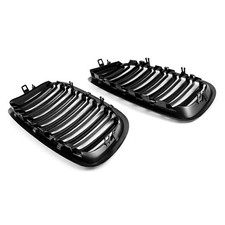 K�hlergrill Frontgrill Doppelsteg Glanz Schwarz F�r BMW X5 E70 X6 E71 07-13
