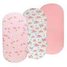 Bassinet Sheets Set 3 Pack for Baby Girl, Stretchy Soft Jersey Knitted Fitted Sh