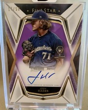 2019 Topps Five Star Auto Purple 17/50 Josh Hader #FSA-JH Auto