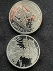 Lot of 2 - 1 Troy Ounce Silver Bullion Rounds .999 Fine Silver. 2 Ounces Total.