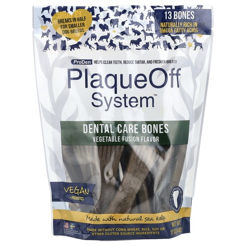 PlaqueOff System™, Dental Care Bones, For Dogs, Vegetable Fusion, 13 Bones, 17