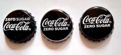 3 Kronkorken bottle caps Coca-Cola Zero Sugar