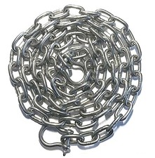 US Stainless Stainless Steel 316 Anchor Chain 3/16" or 5mm by 6' Long Shackles