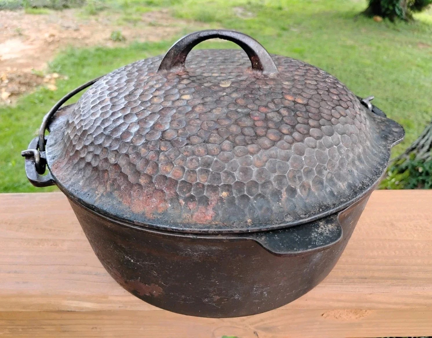 Vintage 10" Dutch Oven Pot Cast Iron With Hammered Lid Unmarked
Opens in a new window or tab