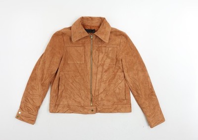 Sfera Damen Jacke orange Größe L Reißverschluss - Wildlederoptik