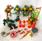 Vintage TMNT Action Figure & Accessories Lot Playmates 1988 Teenage Mutant Ninja