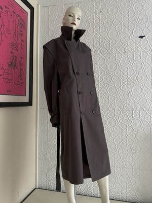vintage Pierre Cardin Couture Rain Trench Coat Taupe Brown  1990s designer 42