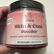 New PawZ Skin Coat Powder 90 Scoops Brisket Flavor Superfood Supplement 9oz
